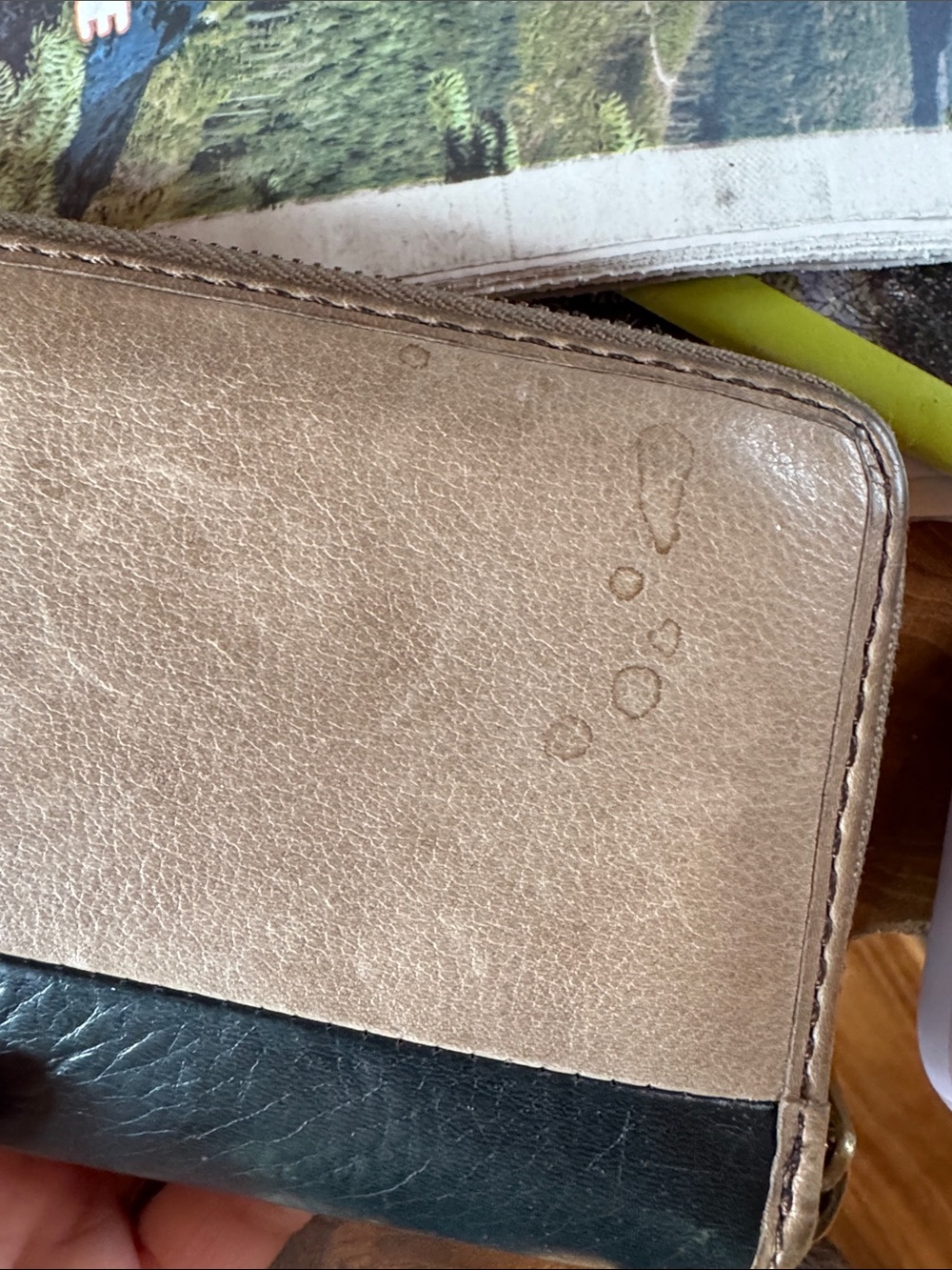 Fossil Striped Leather Wallet in Tan, Brown, and Black - Picture 4 of 5